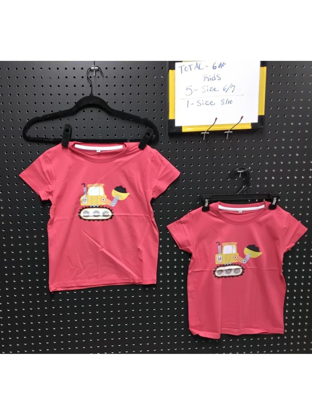 Cute Pink Kids' Construction Tee - sizes 140